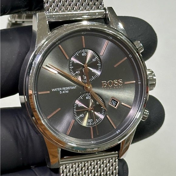 Hugo Boss by Movado Jet 1513440 Chronograph Gray Dial Silver SS 41mm Men’s